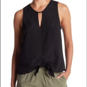 BCBGeneration keyhole tie front blouse